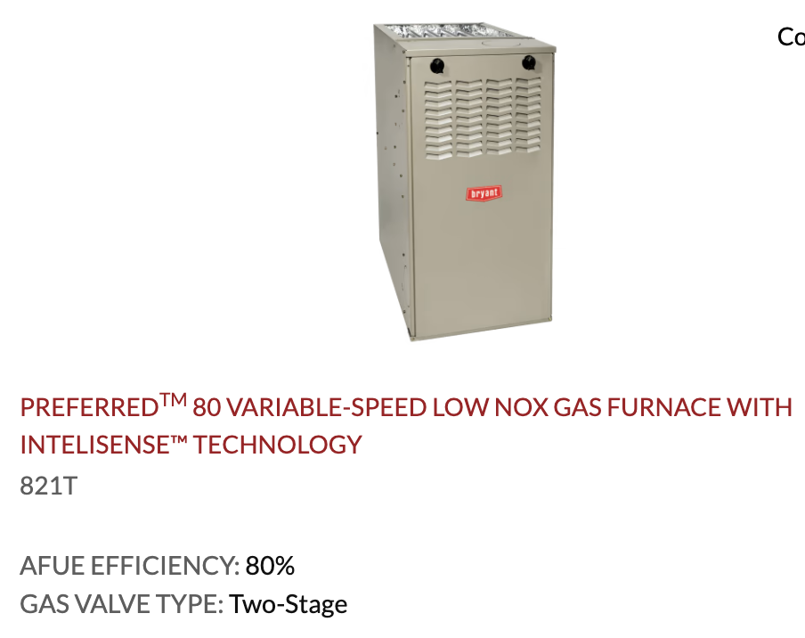 PREFERRED™ 80 GAS FURNACE WITH INTELISENSE™ TECHNOLOGY SunAir Variable Speed Preferred 80